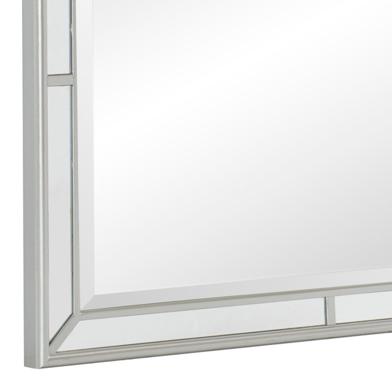 Silver Clipped Corner Wooden Frame Dresser Mirror