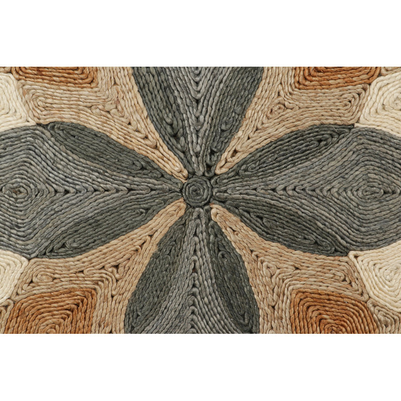 Abaca Collection Flatweave Jute / Sisal Geometric Area Rug in Beige, Rectangle 10' x 14'