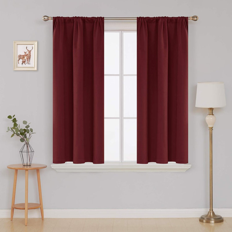 Niroy Blackout Curtain Pair, Red