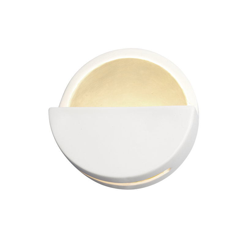 Applique murale 1 lumière DEL Caeli, Blanc mat avec intérieur or champagne