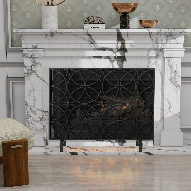 Fireplace Screen, Black
