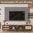 Mid-Century Modern 86" Width Entertainment Center, TV Stand For Tvs Up To 90", with App Controlled LED Lights