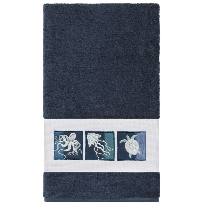 AVA 100% Turkish Cotton Ava Towel Set, Midnight Blue, 3 Piece Towel Set