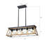 Luminaire de plafond en noyer avec 5 lumières réglables en hauteur pour 5 pièces