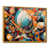 Toile avec cadre flottant or