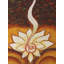 Lotus Bouddha, peinture à l'huile avec cadre floral sculpté