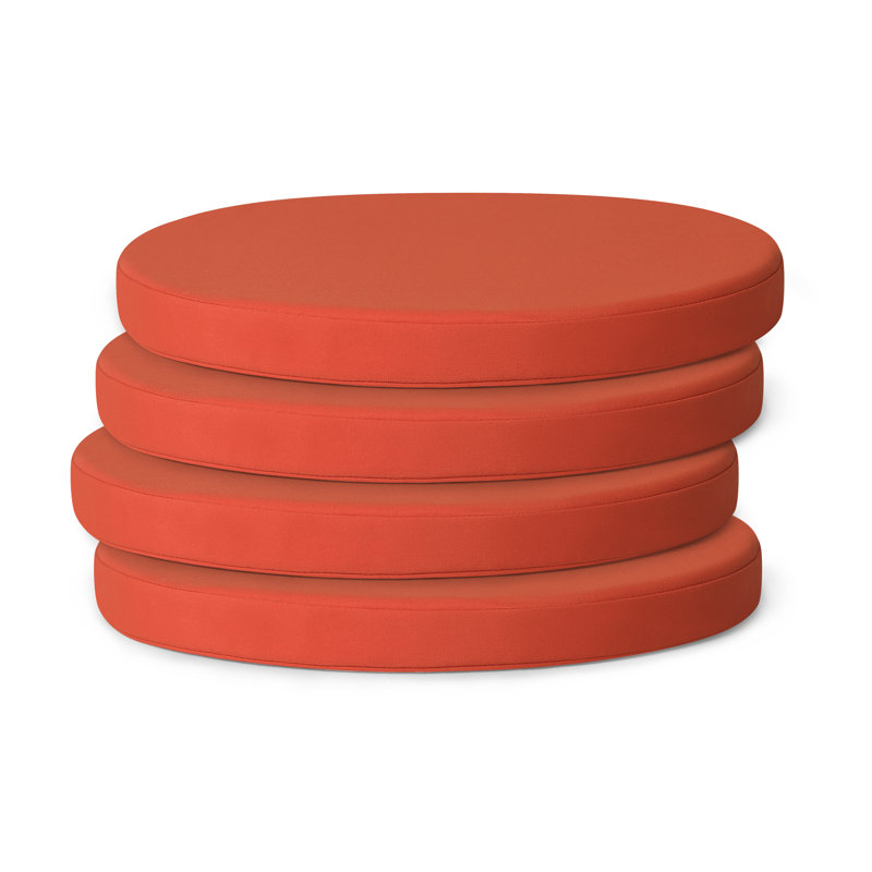  Patio Dining Chair Cushion, Orange, 16" W x 16" D
