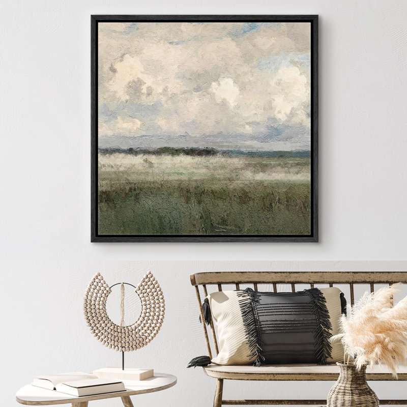 " Clouds Over Green Fields ", Black, 24" H x 24" W