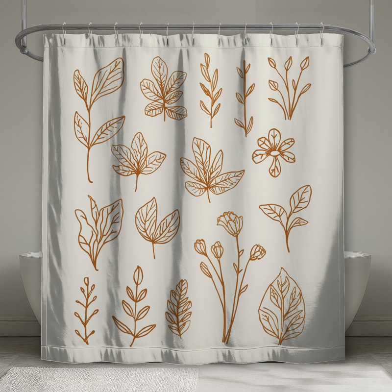 Rideaux de douche Botanical Line Art, L 70 po x H 93 po