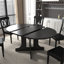Table de salle à manger extensible ovale avec rallonge amovible, base en X noir foncé, 6 places, plateau en bois moyen, 59 po x 43 po