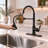 Single-Handle High-Arc Pull-Down Kitchen Faucet with Deck Plate-856708974