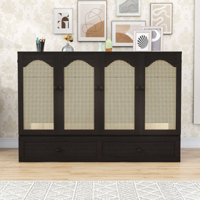 Queen Wood Murphy Bed with Power Station and Storage Drawer