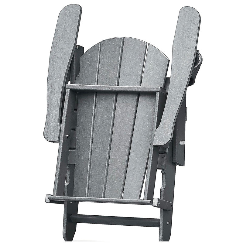 Folding Outdoor Adirondack Chair,HDPE All-weather Folding Fire Pit Chair,  Ergonomic Design Patio Lawn Chair for Outside Deck Garden Backyardf Balcony,Grey