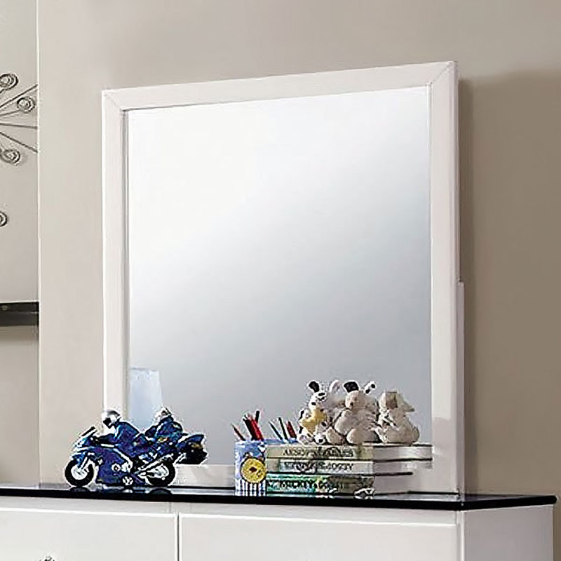 Miroir Menno blanc, finition bleue