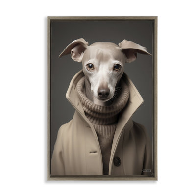 Toile flottante encadrée chic par Greyhound Brown par Roozbeh Bahramali