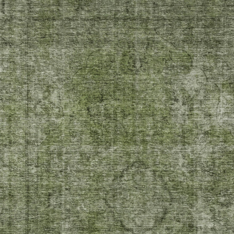 Tapis intérieur / extérieur vert et argent 9 'x 12' Medallion