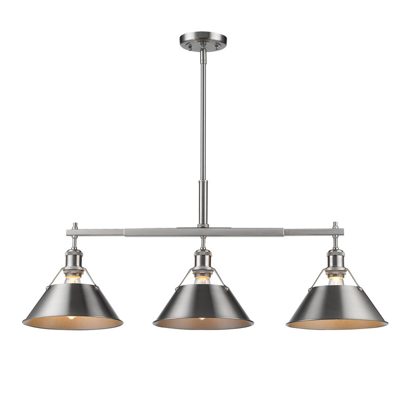 Bisto 3 - Light Kitchen Island Pendant, Pewter, Pewter