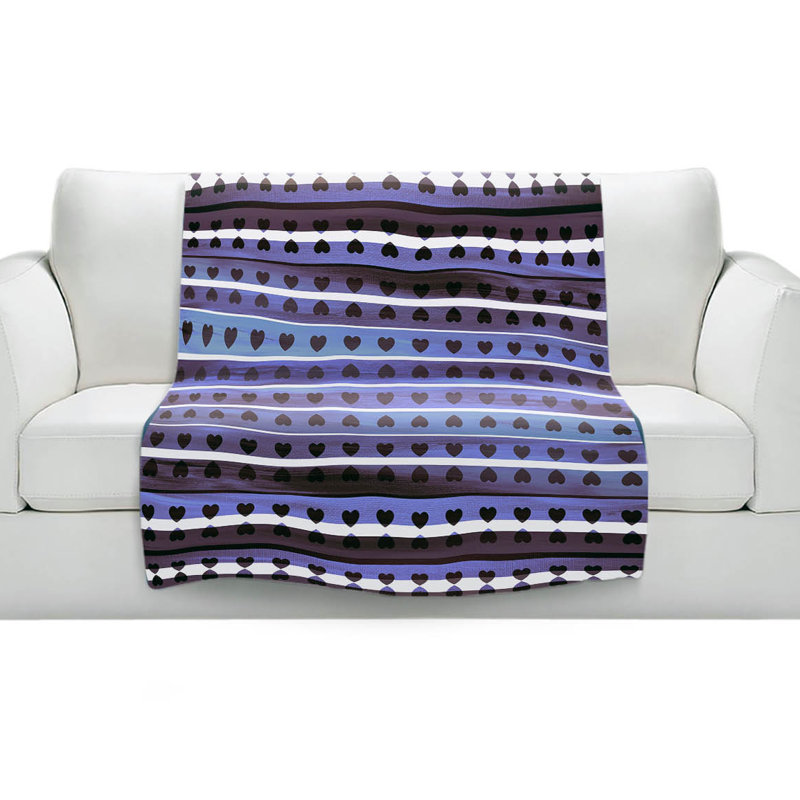 Couverture sherpa doux love mauve love, l 68 po x L 80 po