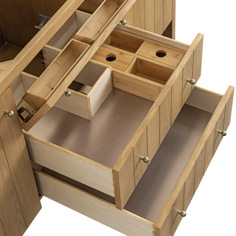 Base de meuble-lavabo simple l 60 po Hudson, Chêne clair naturel