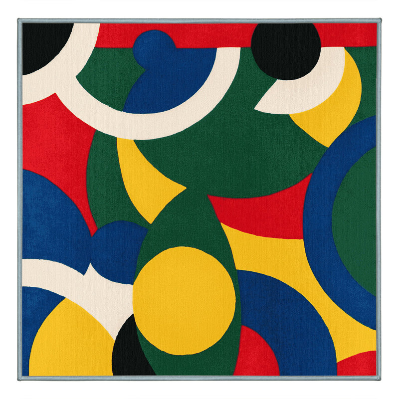 Bright Shuffle Rug, Square 4'