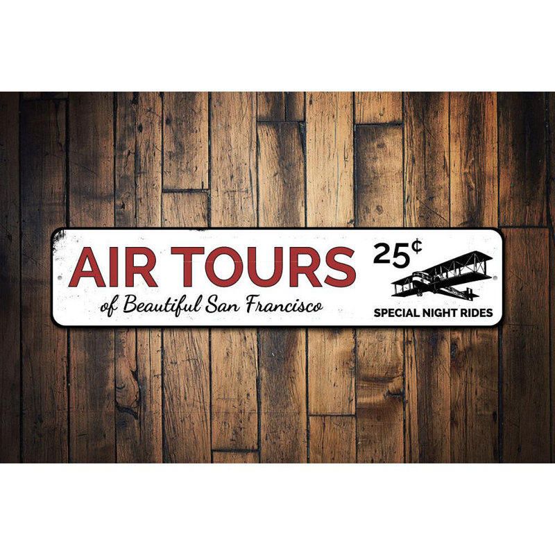 Plaque en aluminium Air Tours, H 4 po x l 18 po x P 0,04 po