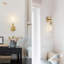 Ensemble de 2 appliques murales dorées câblées, luminaires de salle de bain modernes et luminaires muraux en laiton brossé