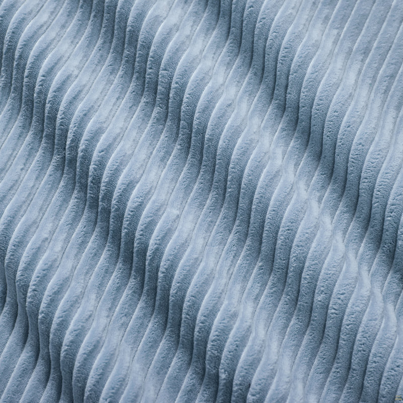 Canapé d'angle avec coussins en velours côtelé, Bleu