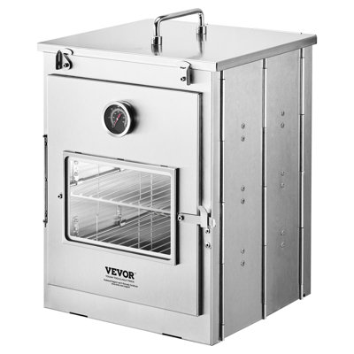 Four de camping pliable, cuisinière de camping portable en acier inoxydable, avec gril à 3 niveaux, poignée et thermomètre, utilisation avec feu de bois, cuisinières au propane, pour le pain de cuisson, la pizza, la cuisine en plein air