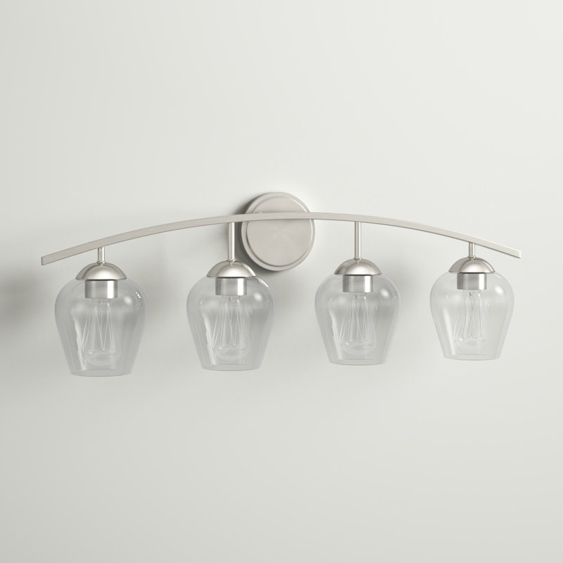 Éclairage pour meuble-lavabo à intensité variable 4 lumières Storrs en nickel brossé, Nickel brossé
