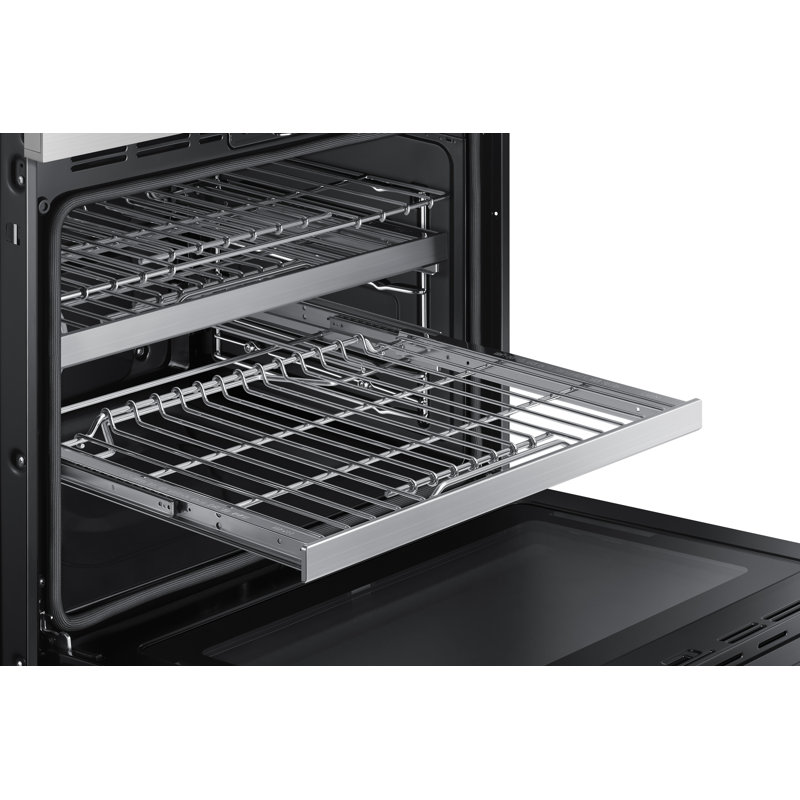 30" Double Wall Oven Steam, Contemporary, Silver Stainless