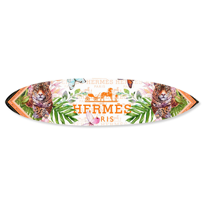Oliver Gal Jungle Parade Surfboard Animals - Die-Cut Acrylic Glass Wall Art Sculpture