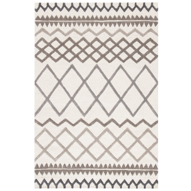 Eno Hand Tufted New Zealand Wool Southwestern Rug, Rectangle 5' x 8'