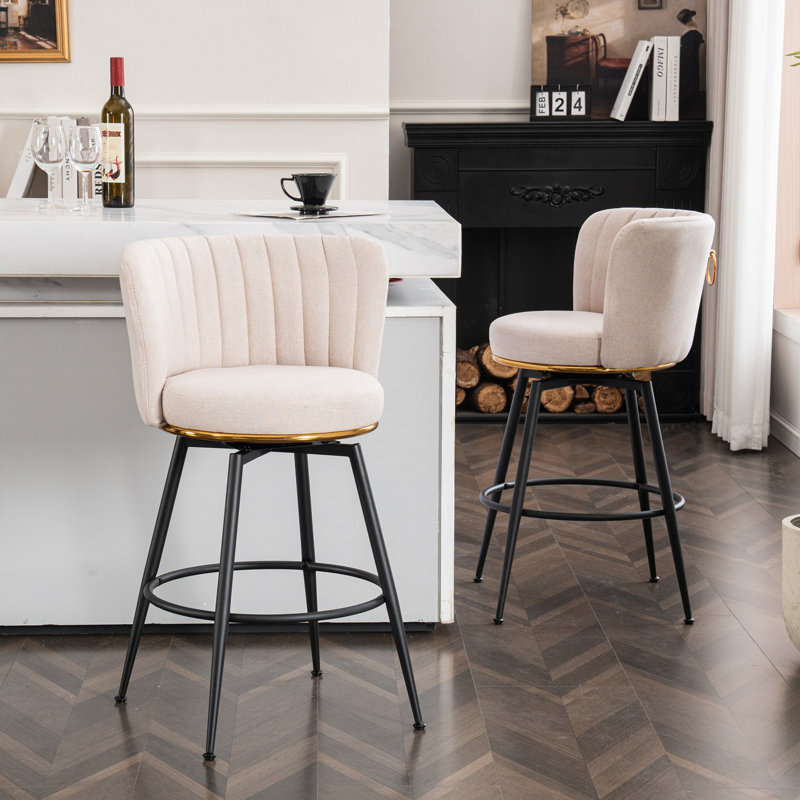 Tabouret de comptoir Allecia 1, Beige
