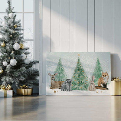 Holiday Trees with Woodland Animals Print