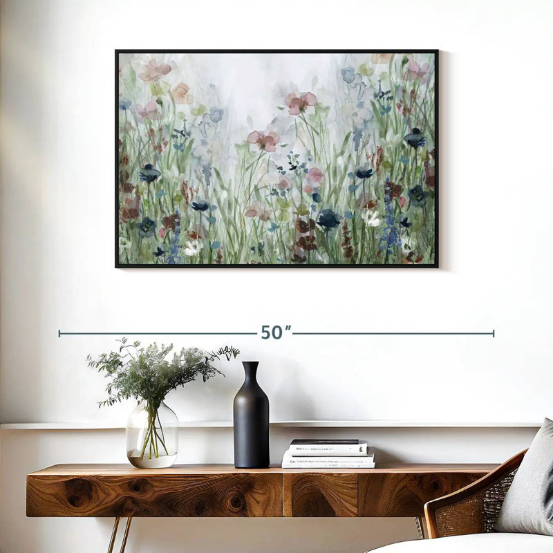 Wildflower Fields, Floating Frame Black, 37" X 25"