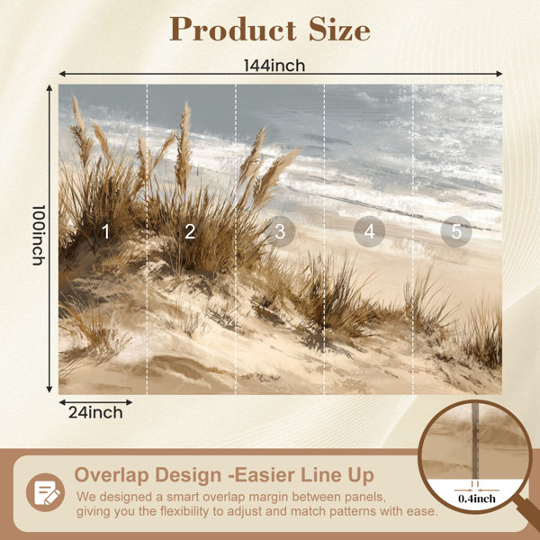 Red Barrel Studio Coastal Peel and Stick Wallpaper Ocean Shoreline ...