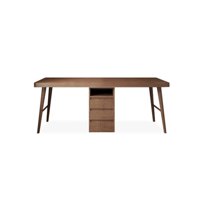 Bureaux rectangulaires en bois massif brun clair