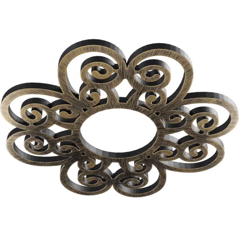 Médaillon de plafond de 20 po x 6 7/8 po x P 1/2 po Cohen, H 22 po x l 22 po x P 0,75 po, Or pâle antique