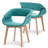 Modern Dining Room Accent Arm Chairs, Mid-Century Upholstered Fabric Chair with Solid Wood Legs-88310513