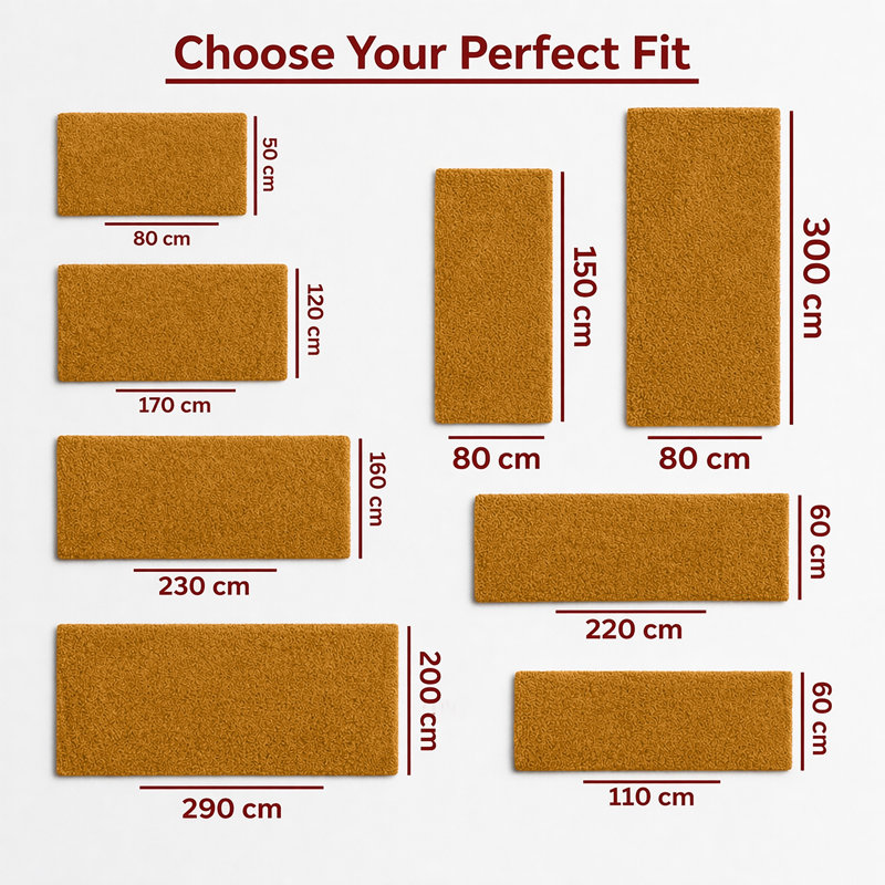 Aspire Homeware Mustard Yellow Shaggy Area Rug Soft Plush Indoor Carpet, Rectangle 200cm Width X 290cm Length