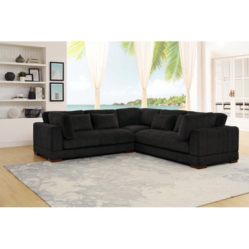 Bluehaven Chaise, Black Corduroy