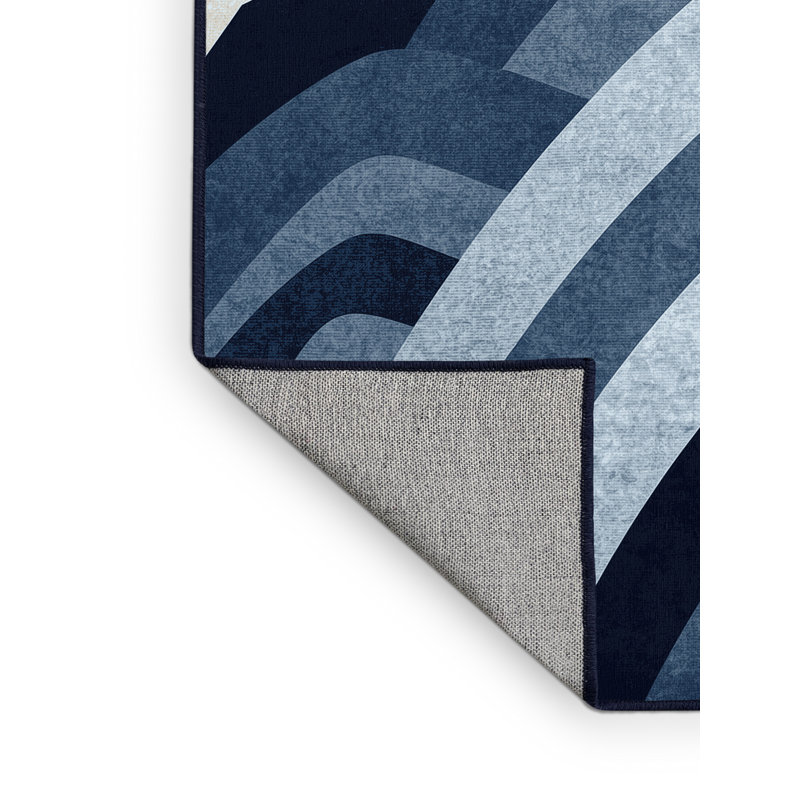 Tapis art déco lavable à la machine en gris Ottavio, Carré 6 pi