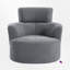 Fauteuil demi-tonneau rembourré et pivotant-1341733564