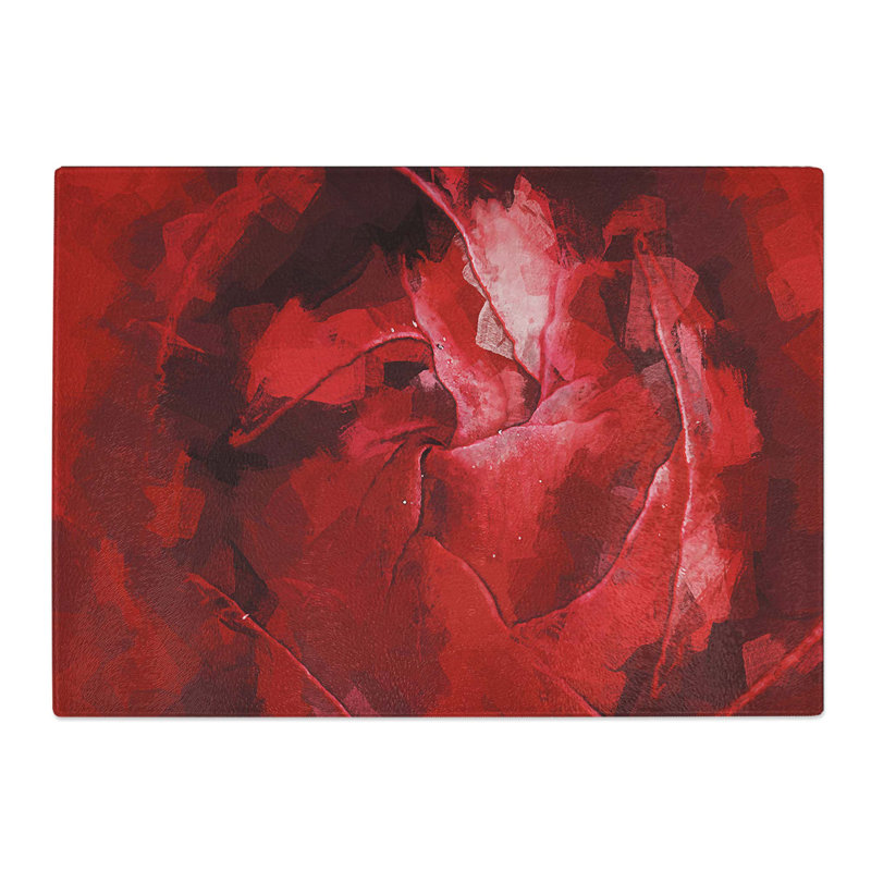 Tempered Glass Petals of Flower Chopping Board, 28.5 cm W x 20 cm L