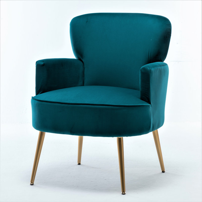 Ramisa Velvet Armchair, Greenish Blue Velvet