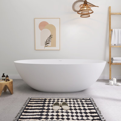 71'' X 35'' Freestanding Soaking Solid Surface Bathtub