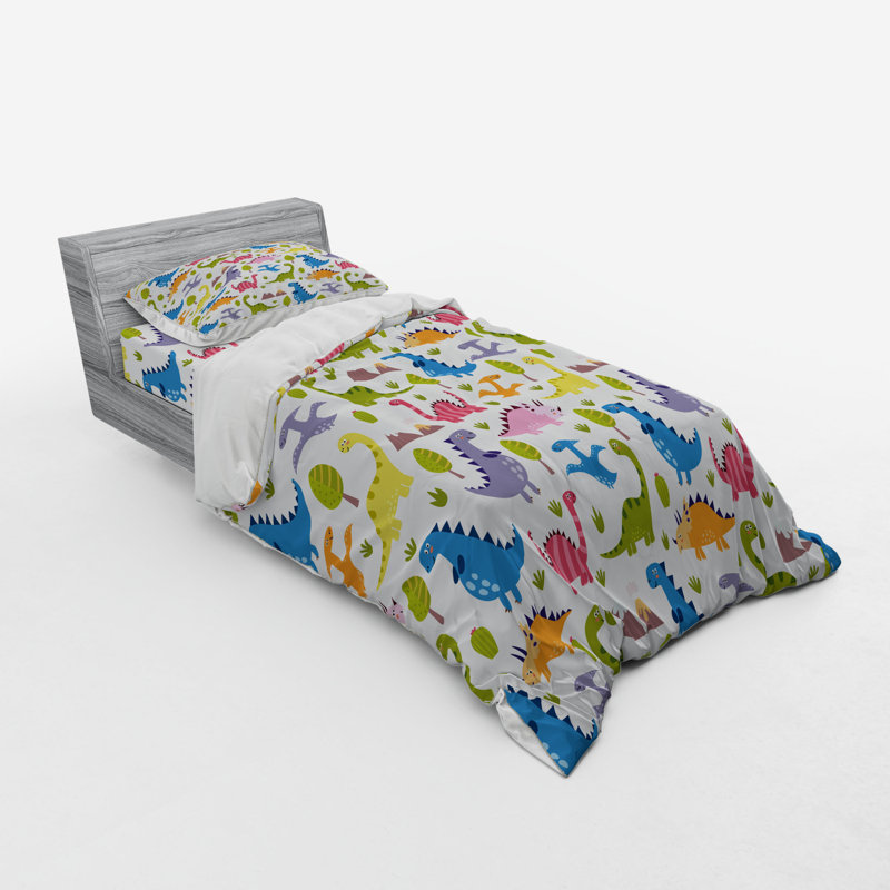 Ensemble de housse de couette Dino, Housse de couette simple TG + 2 articles suppléme