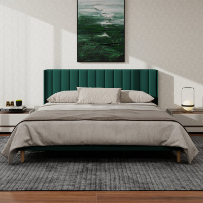 Upholstered Platform Bed Frame With Wingback