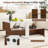 2-Tier Geometric Coffee Table Center Table with Storage Shelves Home Modern