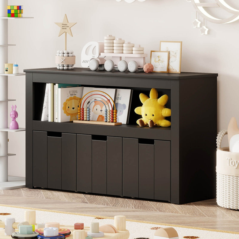 Armoire de rangement Commode 3 tiroirs avec roulettes, Noir